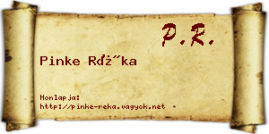 Pinke Réka névjegykártya